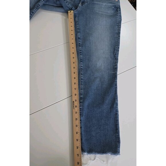 AG Adriano Goldschmied Jeans Womens 30R Blue High Rise Mari Crop Distressed Boho - Picture 7 of 16